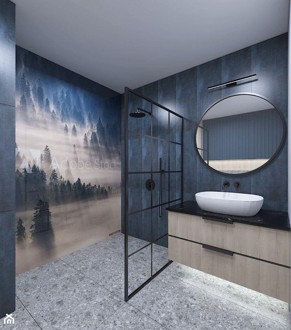 Granatowa łazienka - Łazienka, styl nowoczesny - zdjęcie od IM WNĘTRZA | Projektowanie wnętrz - Homebook