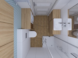 Projekt małej łazienki - Mała bez okna z pralką / suszarką z lustrem łazienka, styl nowoczesny - zdjęcie od IM WNĘTRZA | Projektowanie wnętrz