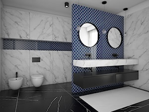 Projekt pokoju kąpielowego - Duża z dwoma umywalkami łazienka, styl nowoczesny - zdjęcie od IM WNĘTRZA | Projektowanie wnętrz