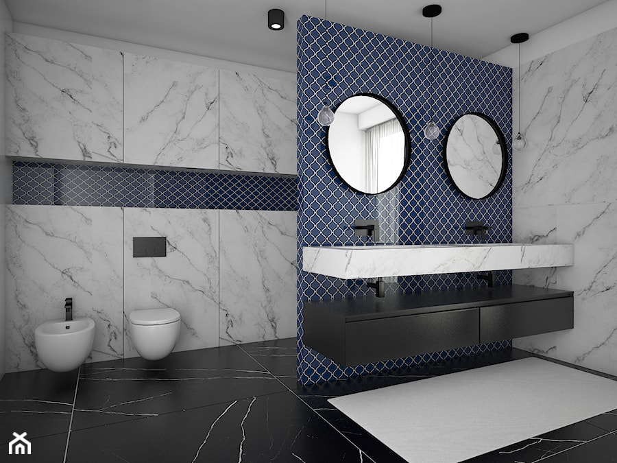Projekt pokoju kąpielowego - Duża z dwoma umywalkami łazienka, styl nowoczesny - zdjęcie od IM WNĘTRZA | Projektowanie wnętrz