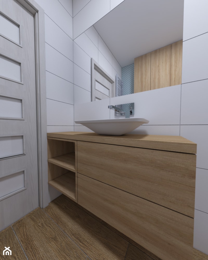 Projekt małej łazienki - Mała bez okna łazienka, styl nowoczesny - zdjęcie od IM WNĘTRZA | Projektowanie wnętrz