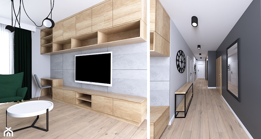 Mieszkanie z czarną kuchnią - Salon, styl nowoczesny - zdjęcie od IM WNĘTRZA | Projektowanie wnętrz