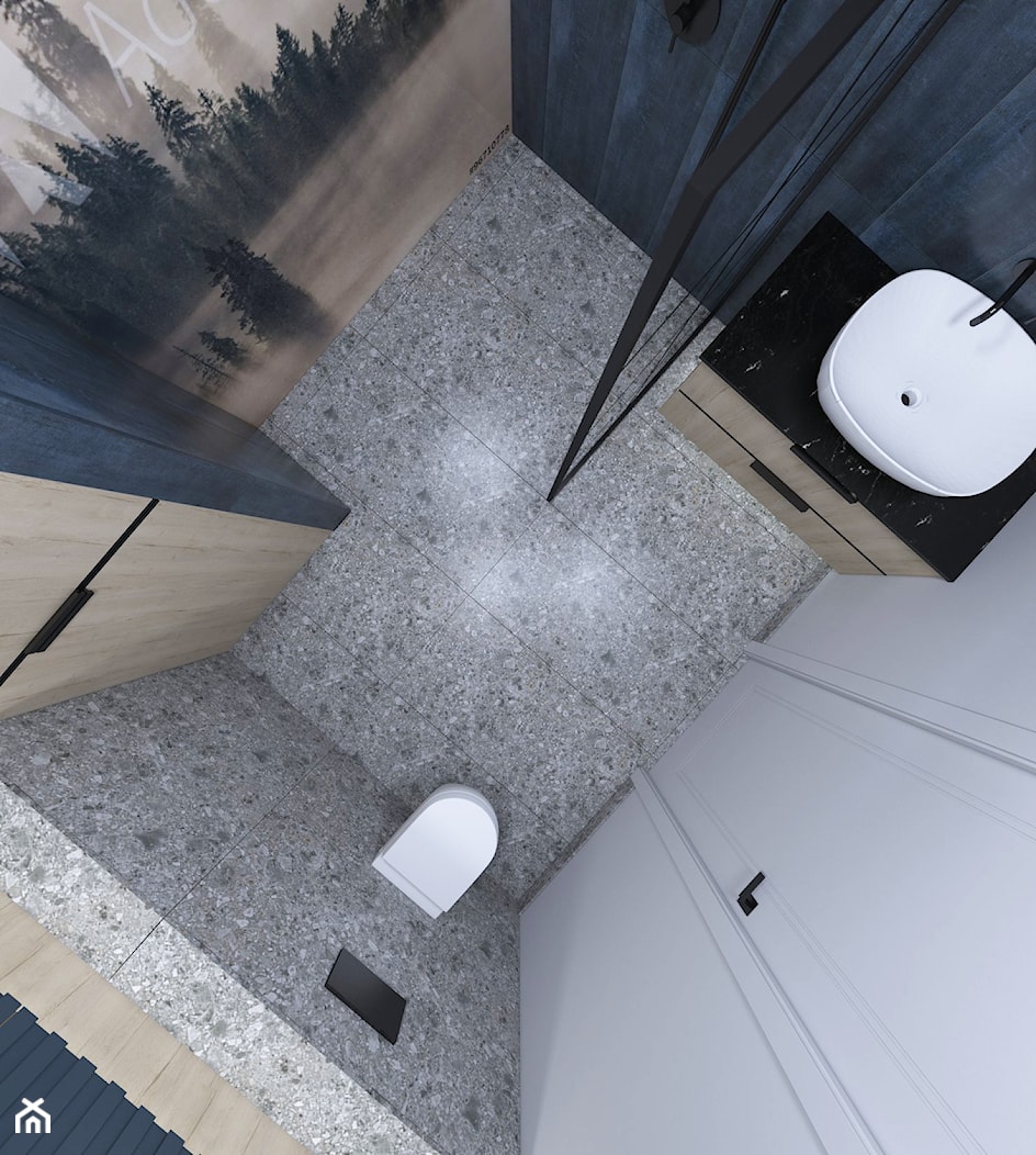 Granatowa łazienka - Łazienka, styl nowoczesny - zdjęcie od IM WNĘTRZA | Projektowanie wnętrz - Homebook