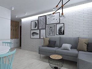 Mieszkanie w stylu skandynawskim - Średni szary salon z jadalnią, styl skandynawski - zdjęcie od IM WNĘTRZA | Projektowanie wnętrz