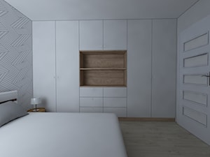 Mieszkanie w stylu skandynawskim - Średnia biała szara sypialnia, styl skandynawski - zdjęcie od IM WNĘTRZA | Projektowanie wnętrz