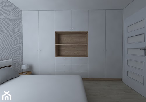 Mieszkanie w stylu skandynawskim - Średnia biała szara sypialnia, styl skandynawski - zdjęcie od IM WNĘTRZA | Projektowanie wnętrz
