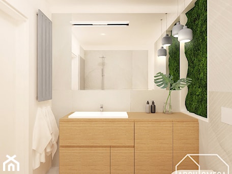 Aranżacje wnętrz - Łazienka: łazienka z zieloną ścianą - Archomega Biuro Architektoniczne. Przeglądaj, dodawaj i zapisuj najlepsze zdjęcia, pomysły i inspiracje designerskie. W bazie mamy już prawie milion fotografii!
