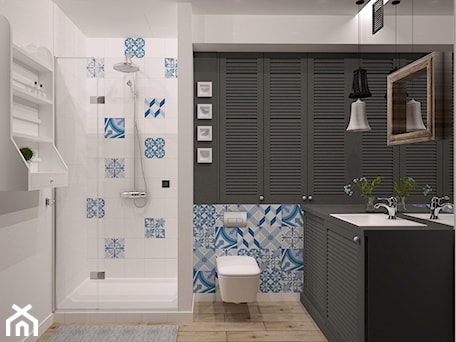 Aranżacje wnętrz - Łazienka: łazienka z azulejos - Archomega Biuro Architektoniczne. Przeglądaj, dodawaj i zapisuj najlepsze zdjęcia, pomysły i inspiracje designerskie. W bazie mamy już prawie milion fotografii!