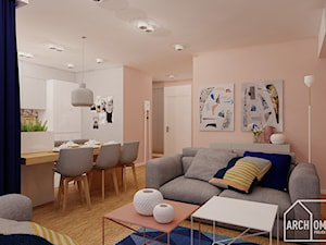 mieszkanie w ciepłej kolorystyce - Salon - zdjęcie od Archomega Biuro Architektoniczne