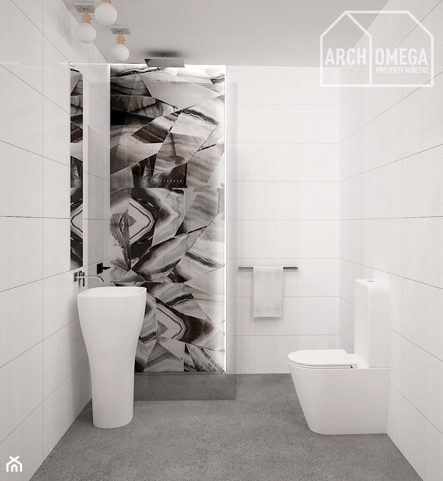 minimalistyczna łazienka - zdjęcie od Archomega Biuro Architektoniczne