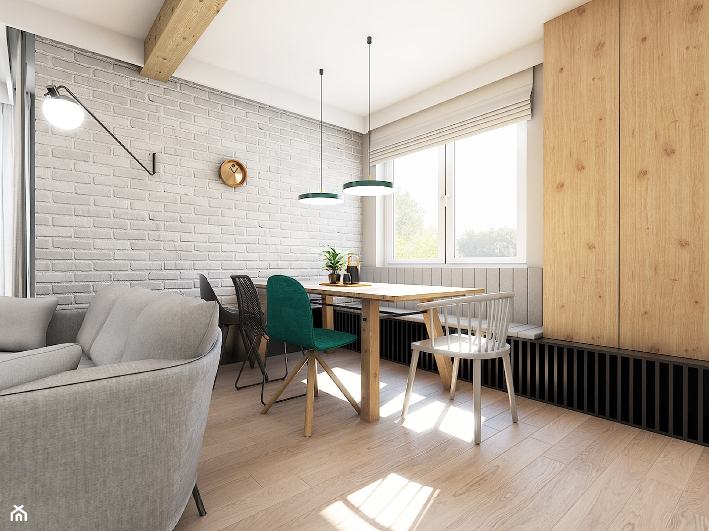 Mieszkanie ze ścianą ombre - zdjęcie od Archomega Biuro Architektoniczne - Homebook