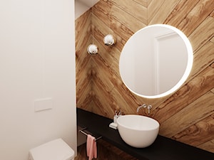 łazienka w drewnie i czerni - zdjęcie od Archomega Biuro Architektoniczne