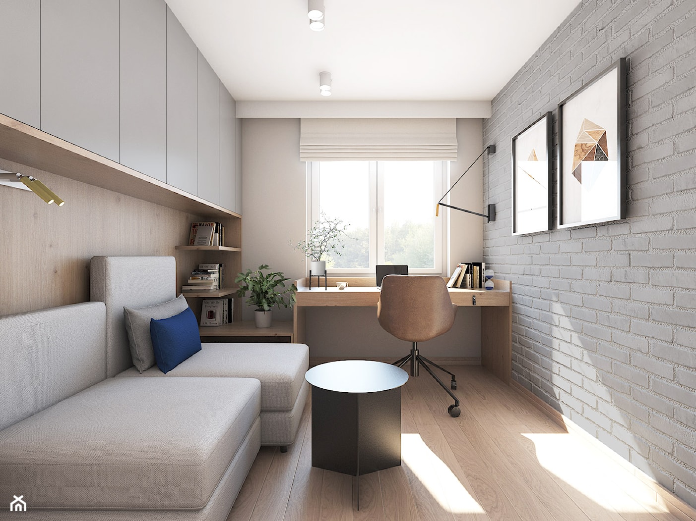 Mieszkanie ze ścianą ombre - zdjęcie od Archomega Biuro Architektoniczne - Homebook