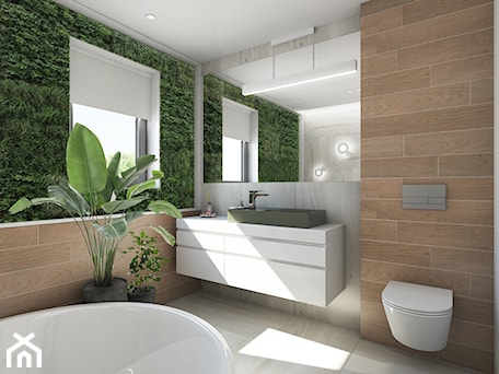 Aranżacje wnętrz - Łazienka: projekt łazienki myślenice urban jungle - Archomega Biuro Architektoniczne. Przeglądaj, dodawaj i zapisuj najlepsze zdjęcia, pomysły i inspiracje designerskie. W bazie mamy już prawie milion fotografii!