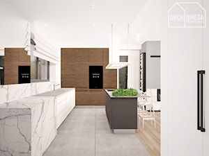 styl fusion salon kuchnia jadalnia - zdjęcie od Archomega Biuro Architektoniczne
