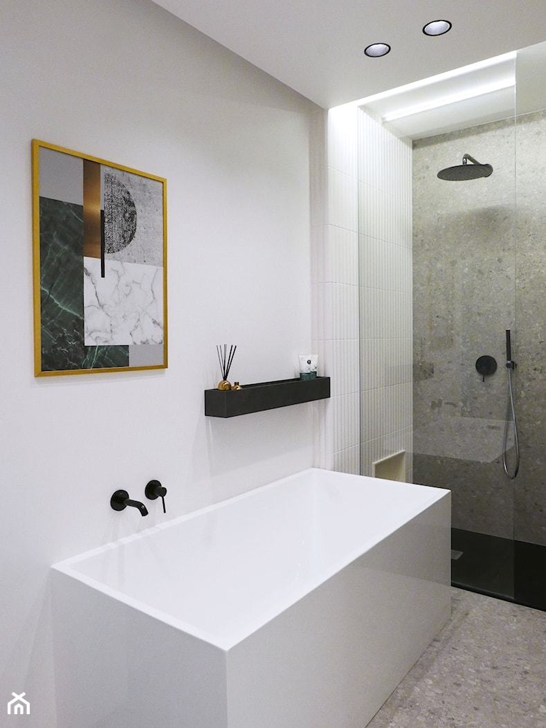 Minimalistyczna łazienka terrazzo - zdjęcie od Archomega Biuro Architektoniczne - Homebook
