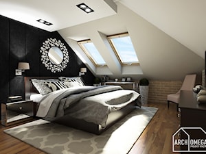sypialnia na poddaszu - zdjęcie od Archomega Biuro Architektoniczne