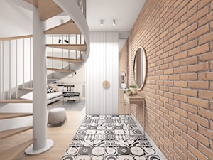 Dwupoziomowe mieszkanie z akcentem terracoty - zdjęcie od Archomega Biuro Architektoniczne