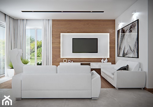 Średni biały salon, styl skandynawski - zdjęcie od iProjektowanieWnętrz