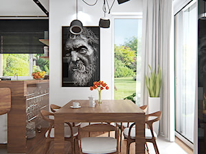 Mała otwarta biała z zabudowaną lodówką kuchnia jednorzędowa z oknem, styl skandynawski - zdjęcie od iProjektowanieWnętrz