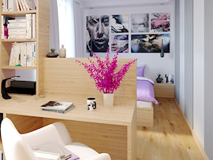 Średni biały szary pokój dziecka dla dziecka dla nastolatka dla dziewczynki, styl nowoczesny - zdjęcie od iProjektowanieWnętrz