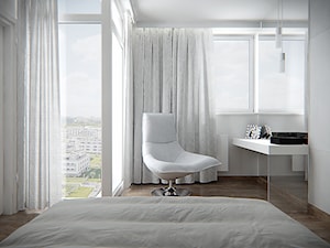 Średnia biała sypialnia - zdjęcie od iProjektowanieWnętrz