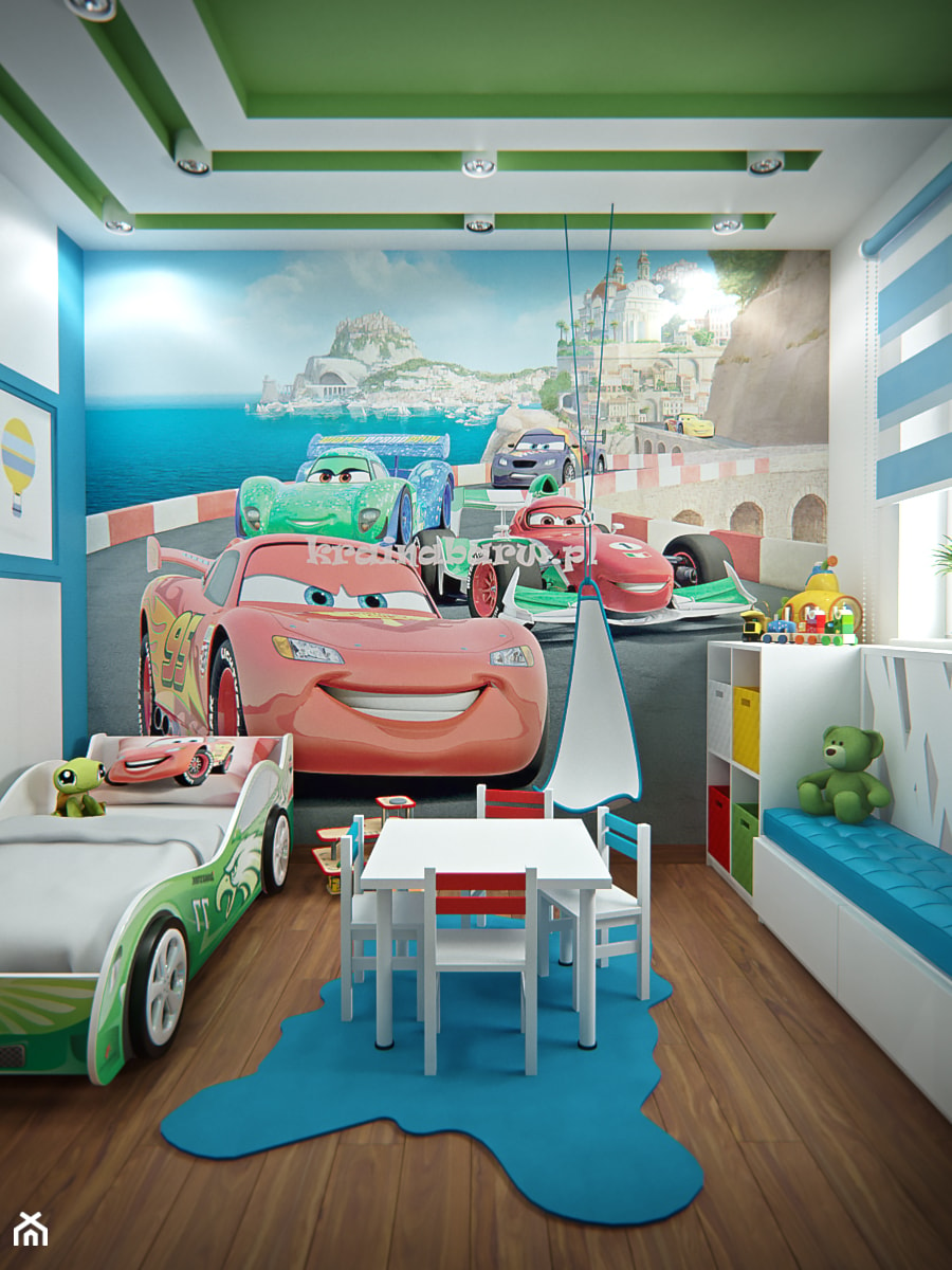 Średni biały niebieski pokój dziecka dla dziecka dla chłopca dla dziewczynki - zdjęcie od iProjektowanieWnętrz
