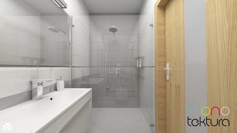 Łazienka 4m2 - Mała bez okna łazienka, styl nowoczesny - zdjęcie od MONOTEKTURA