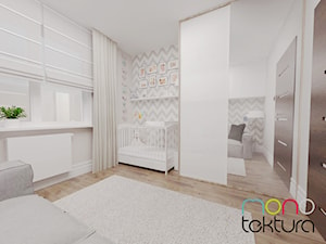 Mieszkanie 55m2 - Mała biała sypialnia, styl nowoczesny - zdjęcie od MONOTEKTURA