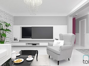 Mieszkanie 50m2 - Salon, styl glamour - zdjęcie od MONOTEKTURA
