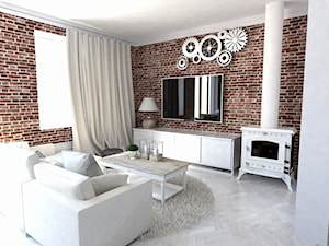 Mały biały salon, styl rustykalny - zdjęcie od Czapla & Co.