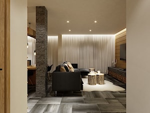 Apartament 47m2. Zakopane - Salon, styl nowoczesny - zdjęcie od PRØJEKTYW | Architektura Wnętrz & Design