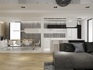 Projekt wnętrz domu jednorodzinnego w Rzeszowie - Salon, styl nowoczesny - zdjęcie od PRØJEKTYW | Architektura Wnętrz & Design