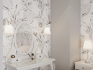 Projekt wnętrz domu jednorodzinnego w Krakowie - Mała biała sypialnia, styl skandynawski - zdjęcie od PRØJEKTYW | Architektura Wnętrz & Design