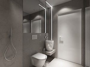 Projekt wnętrz domu jednorodzinnego w Rzeszowie - Średnia z punktowym oświetleniem łazienka, styl nowoczesny - zdjęcie od PRØJEKTYW | Architektura Wnętrz & Design