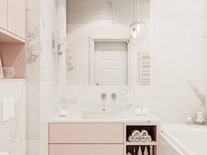 Projekt wnętrz domu jednorodzinnego w Krakowie - Z punktowym oświetleniem łazienka, styl skandynawski - zdjęcie od PRØJEKTYW | Architektura Wnętrz & Design