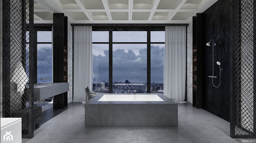 Projekt łazienki w stylu industrialnym - Łazienka, styl nowoczesny - zdjęcie od PRØJEKTYW | Architektura Wnętrz & Design