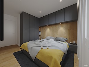 Projekt mieszkania. Kraków Nowe Czyżyny - Mała biała sypialnia, styl nowoczesny - zdjęcie od PRØJEKTYW | Architektura Wnętrz & Design