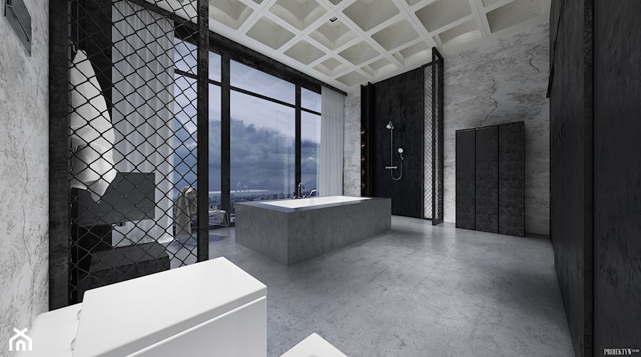 Projekt łazienki w stylu industrialnym - Łazienka, styl nowoczesny - zdjęcie od PRØJEKTYW | Architektura Wnętrz & Design
