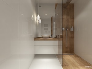 Projekt łazienek. Stratford, Anglia. - Średnia bez okna z punktowym oświetleniem łazienka, styl skandynawski - zdjęcie od PRØJEKTYW | Architektura Wnętrz & Design
