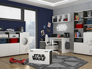 Kolekcja Star Wars - Duży szary niebieski pokój dziecka dla dziecka dla nastolatka dla chłopca, styl nowoczesny - zdjęcie od Meblik - meble dla dzieci i młodzieży oraz darmowy projekt pokoju