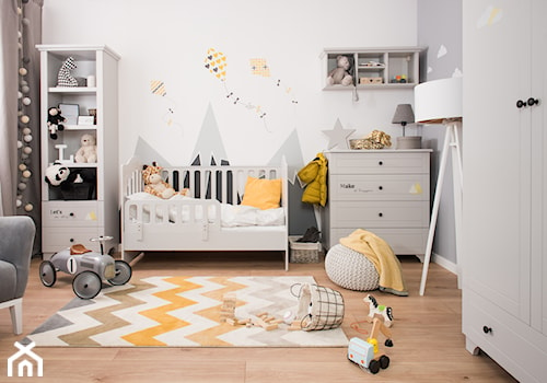 Kolekcja ReStyle - Średni biały szary pokój dziecka dla niemowlaka dla chłopca dla dziewczynki, styl skandynawski - zdjęcie od Meblik - meble dla dzieci i młodzieży oraz darmowy projekt pokoju