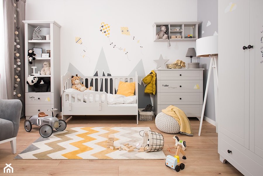 Kolekcja ReStyle - Średni biały szary pokój dziecka dla niemowlaka dla chłopca dla dziewczynki, styl skandynawski - zdjęcie od Meblik - meble dla dzieci i młodzieży oraz darmowy projekt pokoju