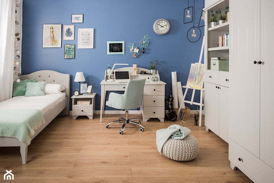Kolekcja ReStyle - Średni niebieski pokój dziecka dla nastolatka dla chłopca dla dziewczynki, styl skandynawski - zdjęcie od Meblik - meble dla dzieci i młodzieży oraz darmowy projekt pokoju