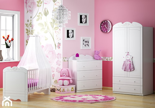 Kolekcje dziecięce - Średni różowy pokój dziecka dla niemowlaka dla dziewczynki - zdjęcie od Meblik - meble dla dzieci i młodzieży oraz darmowy projekt pokoju