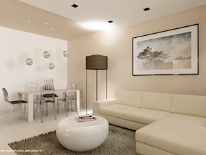 Aranżacja nowoczesnego salonu zaprojektowana przez pracownię architektoniczną Patryka Kowalskiego - zdjęcie od Le Pukka concept store