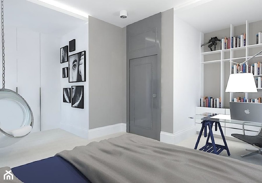 Nowoczesna sypialnia z gabinetem - zdjęcie od Le Pukka concept store