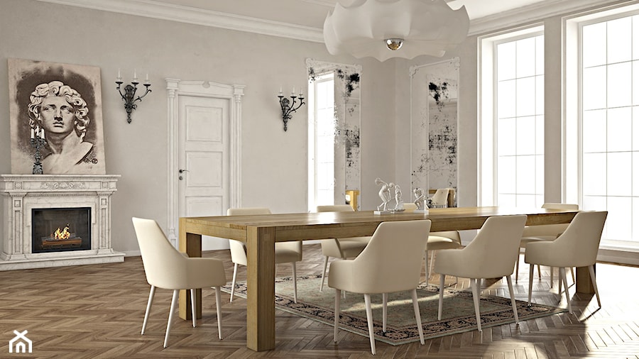 Tradycyjna jadalnia z drewnianym, klasycznym stołem - zdjęcie od Le Pukka concept store