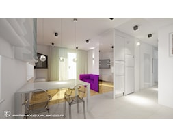 Minimalistyczne mieszkanie w bieli z kolorowymi akcentami