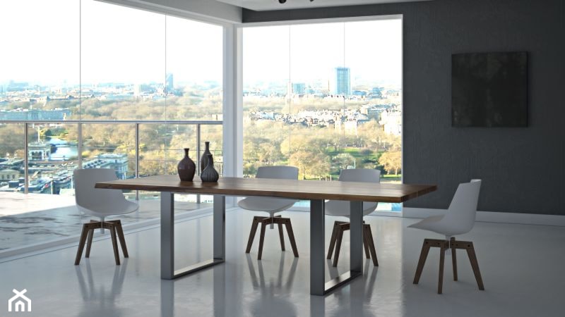 Nowoczesna jadalnia z drewnianym stołem - zdjęcie od Le Pukka concept store